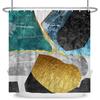Luxury Marble Texture Shower Curtain Abstract Geometric Print Bath Curtain For Bathroom Decor Modern Minimalist Design With Hook