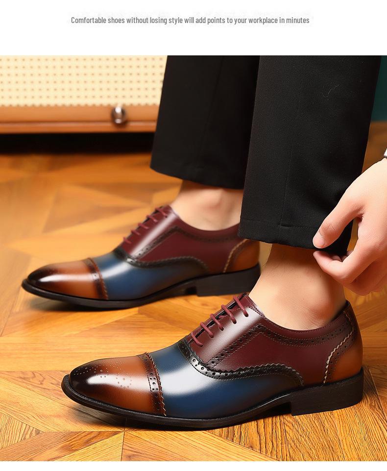 New Brogue Leather Men's Shoes - Stylish, Breathable, Versatile for Business and Weddings In Spring and Autumn