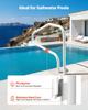 Pool Rail, 122 x 81.3 cm Pool Handrail, 100kg Load Capacity Heavy Duty Stainless Steel Swimming Handrail, Seamless Welding, Recessed or Base Mount,