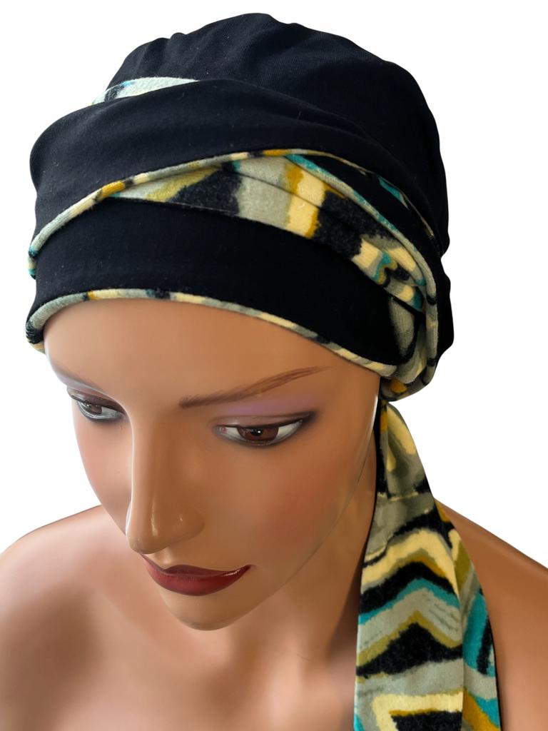 Turban Damski Benay 524-05 Dwustronna Chusta Modna Dla Każdej Kobiety