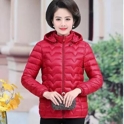 Women's Autumn and Winter Short Thick Quilted Jacket Stand Collar Padded Hooded Parka