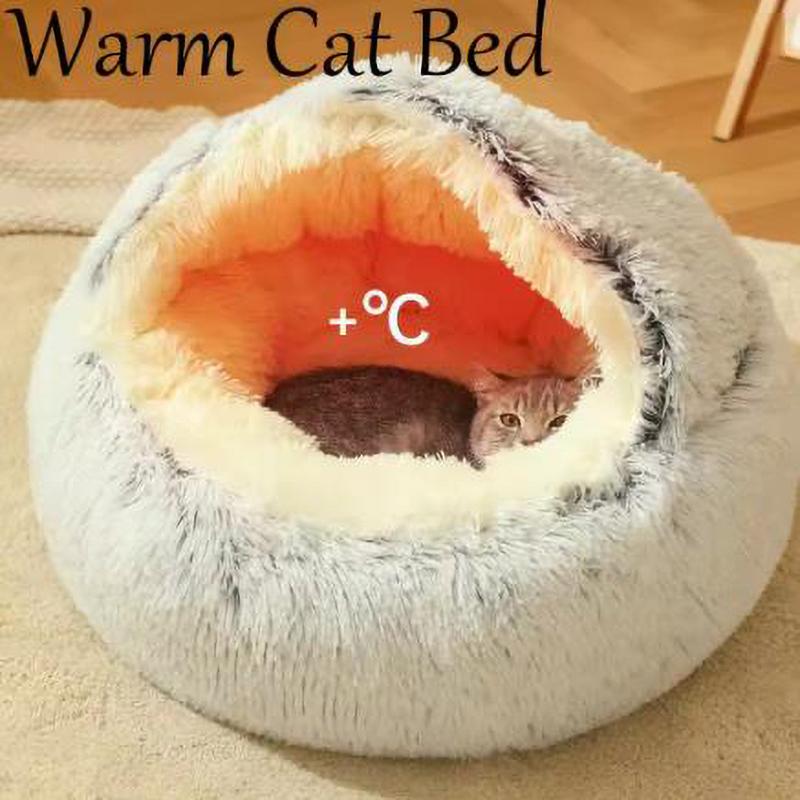 Katzenhaus Winter Plüsch Haustier Katzenbett Rundes Kissen Verdicken Warm Katzenkorb Haustier Schlafsack Kätzchennest Kleine Katzen