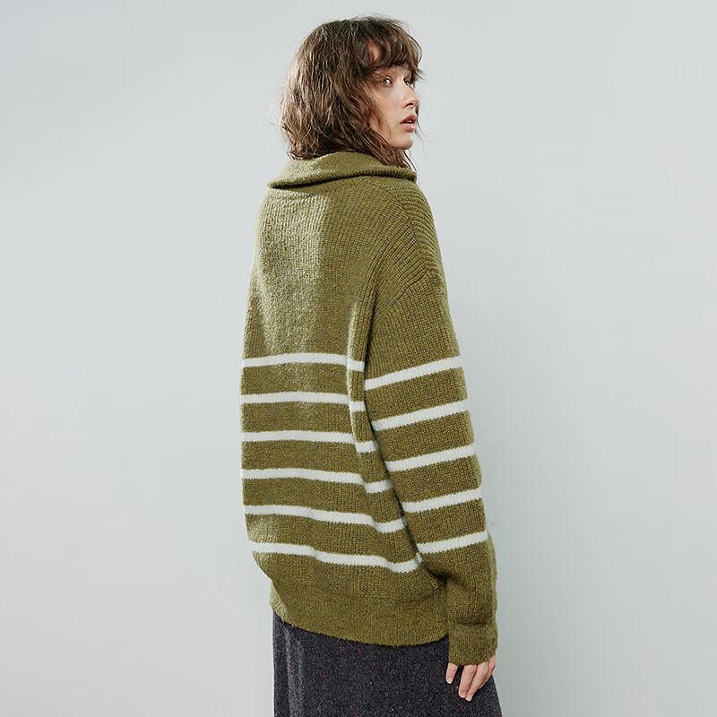 Women's Faux Mohair Zipper Lapel Sweater