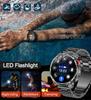 1100mAh Large Battery Durable Adult Smart Watch GPS Strong Flashlight 10ATM Waterproof BT Call Sport Smartwatch Men