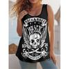 Dame Tanktop med Print og Plisseringer