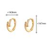 Real  Sterling Silver 18K Gold Zircon Geometric Hoop Earrings for Women Minimalist Trendy Fine  Light Luxury Accessory