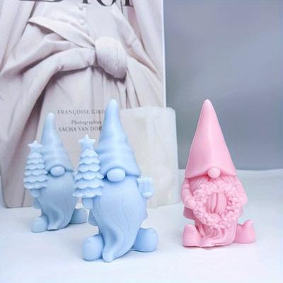 Holiday Wreath Christmas Tree Santa Claus Silicone Candle Mold DIY Long Hat Garland Dwarf Plaster Soap Making Party Decor Gifts