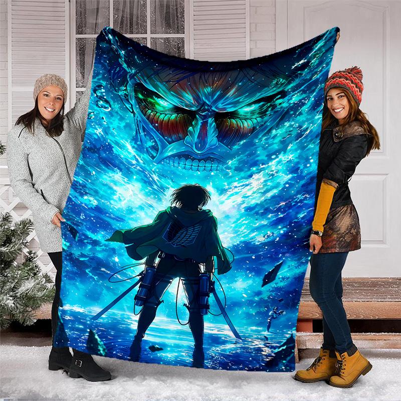 Attack on Titan3 printed throw blanket—lightweight,soft,warm;versatile blanket for all seasons—perfect as &air-conditioning throw,nap blanket