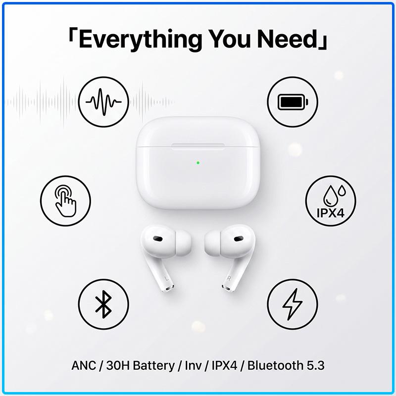 1:1 Pro 3rd TWS True Wireless Bluetooth Earbuds Crystal Clear Sound Clear Calls Up To 30H Long Playtime In-ear Headphones For iOS Android