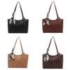 Vintage Style Handheld Shoulder Bag With Zipper Closure For Commuting