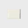 Slim Metal Bar Cowhide Leather Card Wallet [ Ivory ]