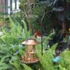 Solar Bird Feeder For Outdoors Lights - Hanging Wild Birdfeeder Waterproof Bird Feeders For Outside House Retro Garden