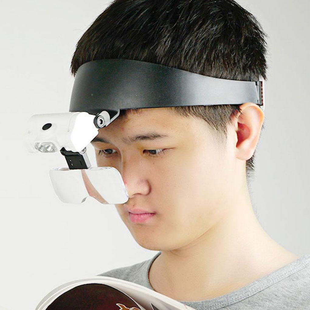 LED Lighted Loupe Headband Magnifying Glass - Wide Application Headband Magnifier Glasses with LED Lighted Acrylic