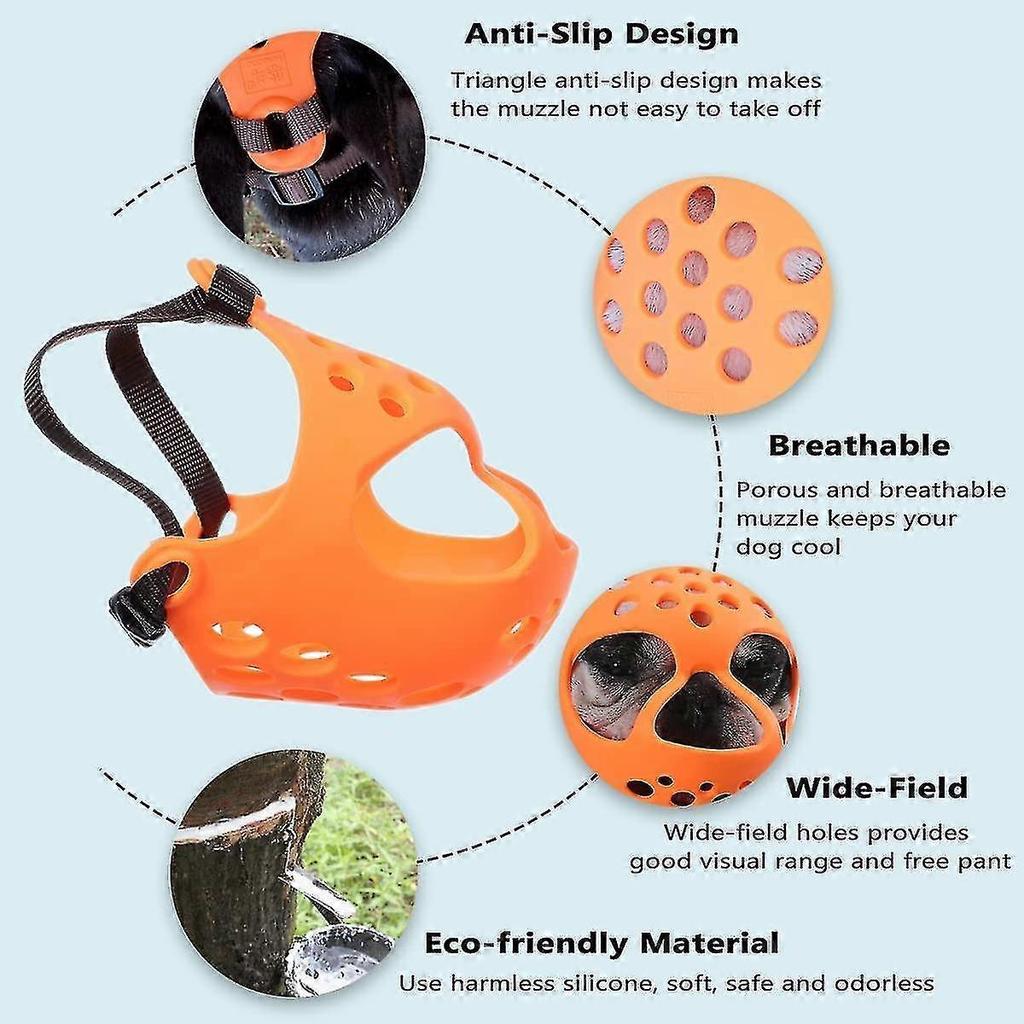 Soft Silicone Breathable Muzzle for Short Snout Dogs, Anti-Bite Chew Lick for Bulldogs & Flat-Faced Breeds