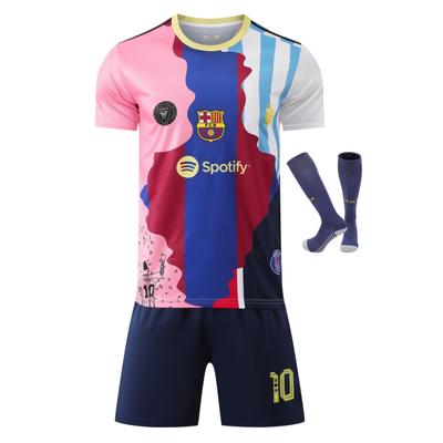 Maglia da Calcio Commemorativa per Bambini Messi 110-120cm Multicolore Traspirante Poliestere Asciugatura Rapida YSHT