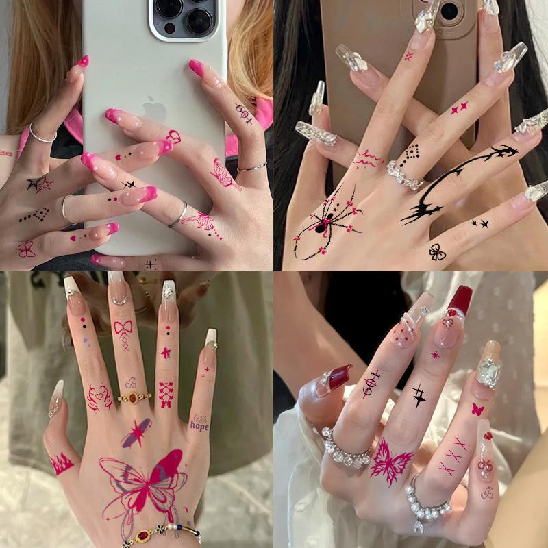 Tattoo Stickers Music Festival Butterfly Girl Y2K Party Favor Decor Supplies temporary tattoo Sweet Cool Style 5 Sheets