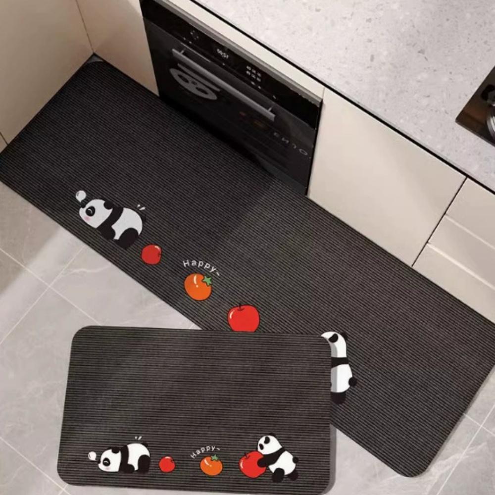 Silica Clay Rug Simple Cartoon Design, Anti-Slip, Water and Oil Absorbent, Easy To Clean Kitchen Foot Mat for Home Decor