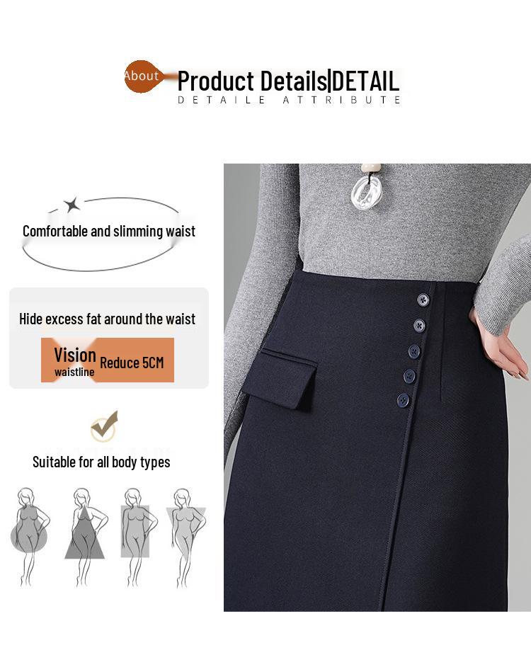 Women's 2026 High-Waisted Irregular Midi Skirt - Slimming Professional Fit
