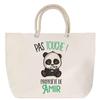 Beach Bag - PLANETEE - Do Not Touch Panda - Large Size - Cotton - Rope Handle