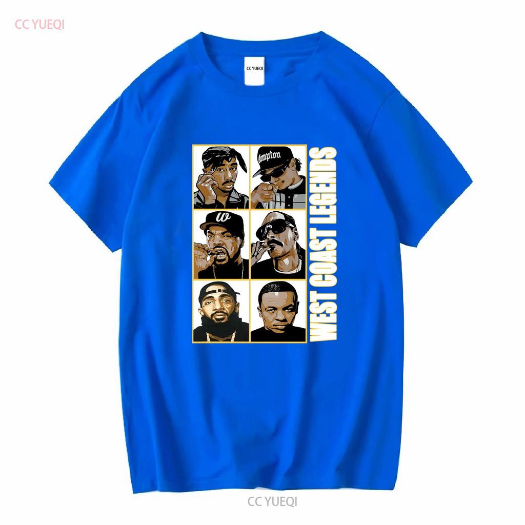 West Coast Legends Rappers T Shirt Hip Hop Xl Long Or Short Sleeves Vintage Washed Stylish Stretched Fashion Versatile