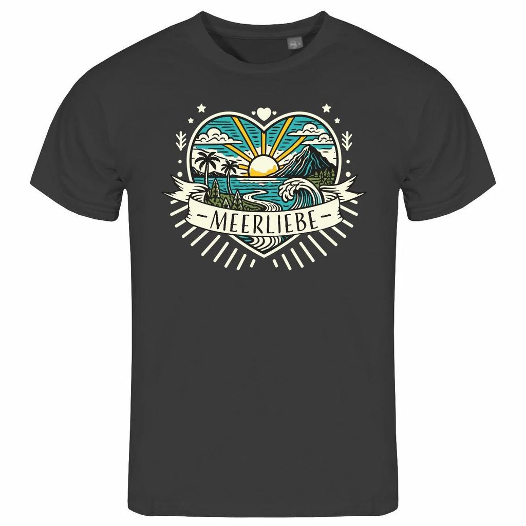 Mens T-Shirt I Love The Sea S To XXL Baltic Sea North Sea Holiday Travel Beach