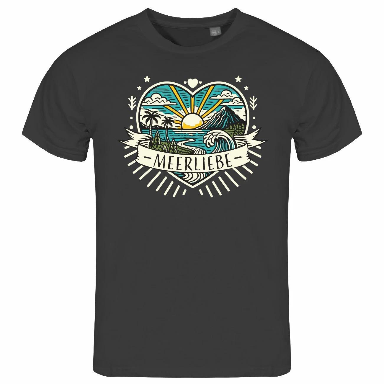 Mens T-Shirt I Love The Sea S to XXL Baltic Sea North Sea Holiday Travel Beach 2XL