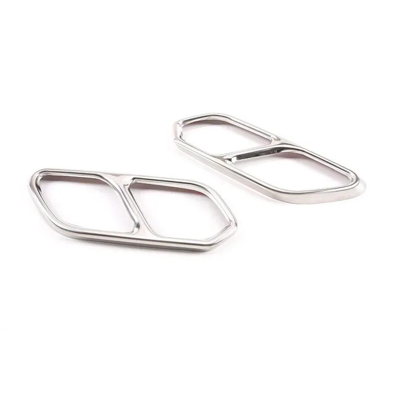 For Volkswagen Touareg - Stainless Steel Black Car Exhaust Muffler  Exhaust Pipe Cover Trim Stickers Car Accessories
