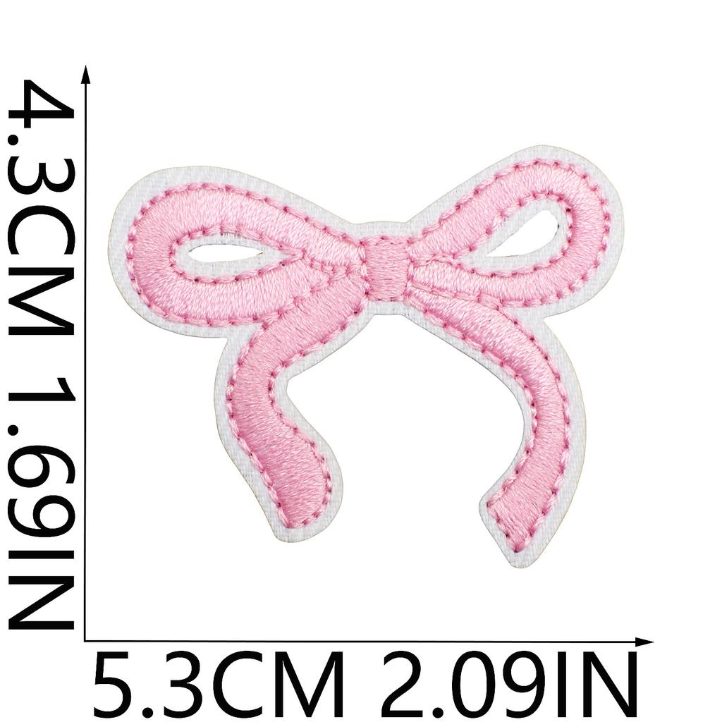 Headgear Dress Up Bow Embroidery Cloth Sticker Clothes Bag Patch Sticker Cherry Bow Computer Embroidery Label Ironing