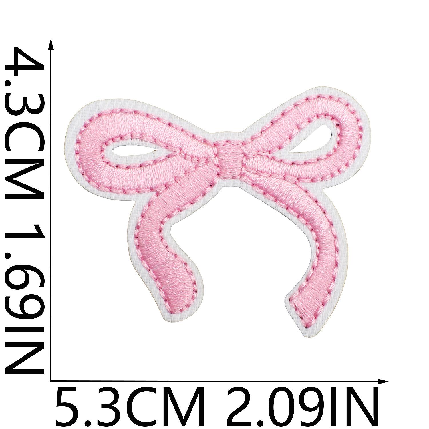 

Headgear Dress Up Bow Embroidery Cloth Sticker Clothes Bag Patch Sticker Cherry Bow Computer Embroidery Label Ironing no. 5_3 pieces