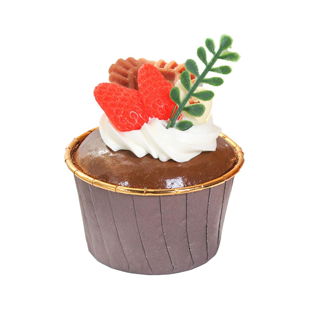 6 stk Kunstige Falske Cupcakes Dekorative Simulerte Cupcake-modeller for Utstilling Kjøkkendekorasjon