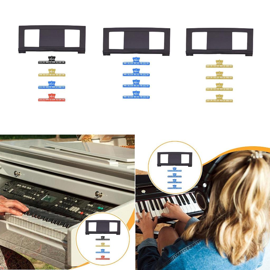 Music Stand, Keyboard Score Holder with Clips, Portable Sheet Support