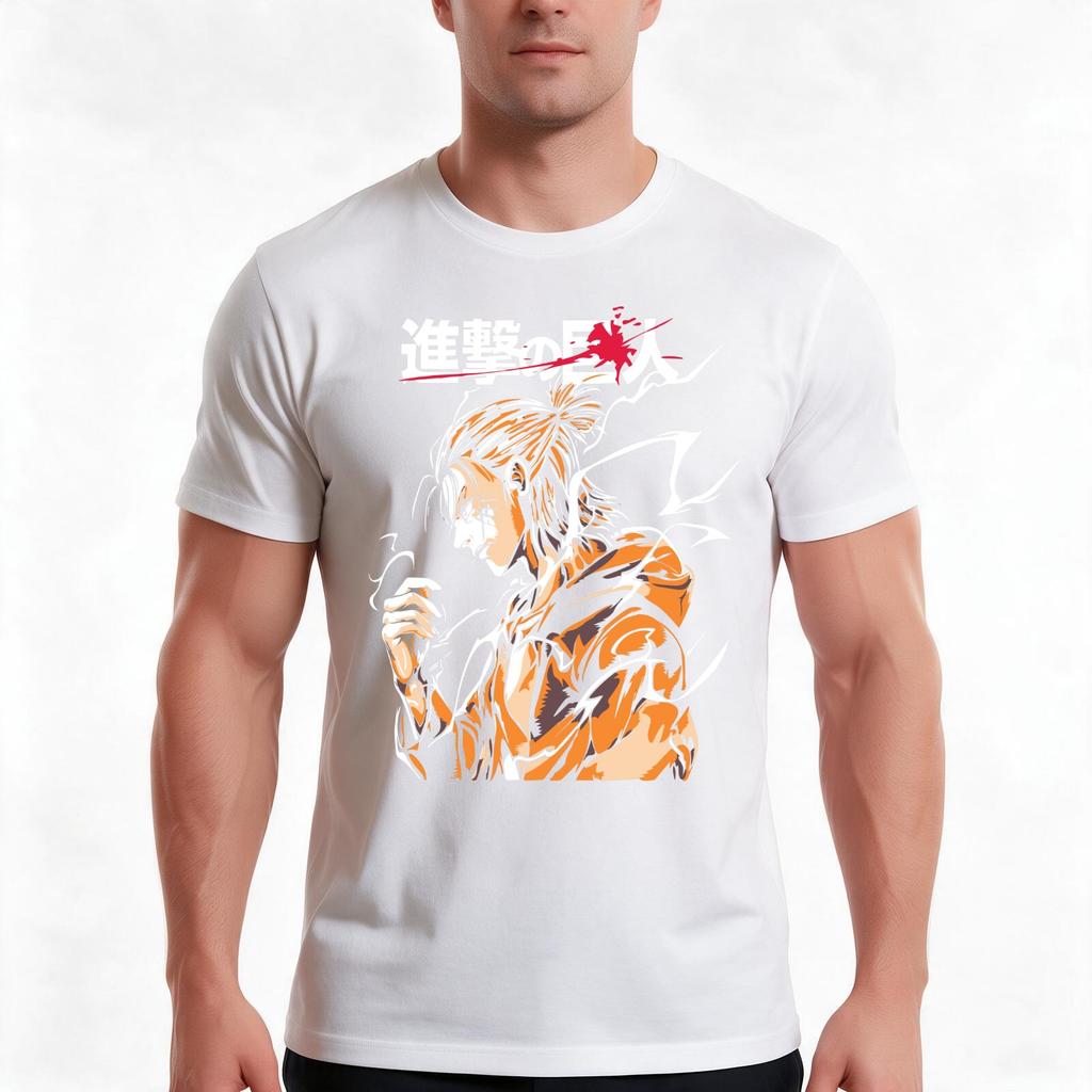 Eren Jeager Tshirt Summer Casual Cotton Tee Oversized Streetwear Tops Vintage Graphic Print Loose Fit Short Sleeve