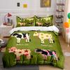 Colorful Cartoon Cow Designs Bedding Duvet Cover Set Duvet Cover Pillowcases  (1*Duvet Cover 2*Pillowcases, Without Duvet Insert)