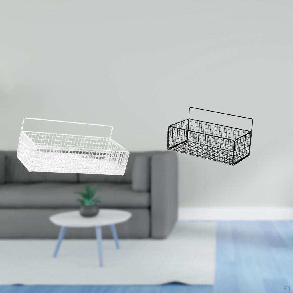 Floating Wire Basket Shelves for Kitchen Bathroom Living Room Wall Organizer Storage Hanging