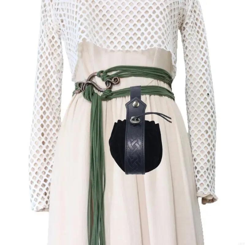 Serpentinenförmiger nordischer mittelalterlich-renaissancezeitlicher Webgürtel mit dekorativer Taillenkette