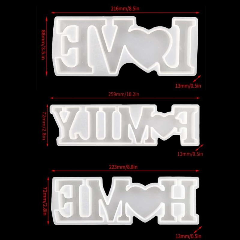 Letters Home Decorations Silicone Mould Handmade Decor Mold LOVE FAMILY HOME English Alphabet Ornaments Epoxy Resin Mold