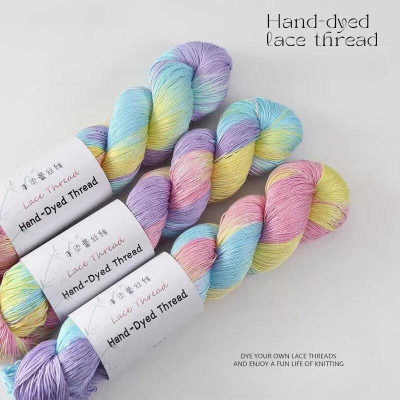 1PC 100g Cotton Bamboo Fiber Yarn for DIY Hand Knitting Hand-Dyed Lace Gradient Color Crocheting Sweaters Shawl Scarves
