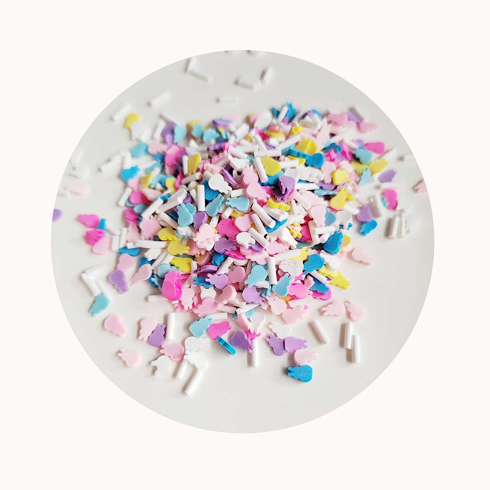 500g Polymer Clay Rabbit Slices Hot Clay Sprinkles for Easter Nail Art Crafts DIY Slime Crystal Mud Filling Jewelry Accessories