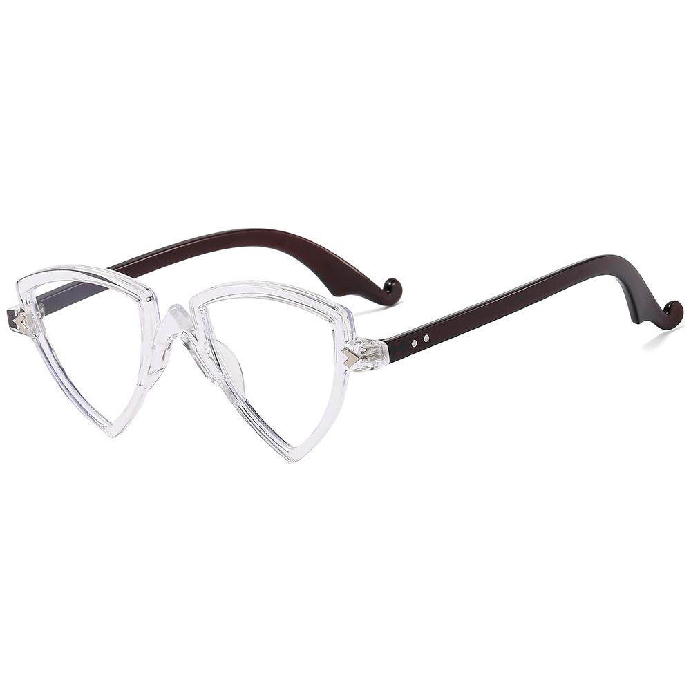 Women Personality Triangle Reading Glasses Blue Light Blocking Computer Eyewear Anti Eyestrain Cat Eye Presbyopic