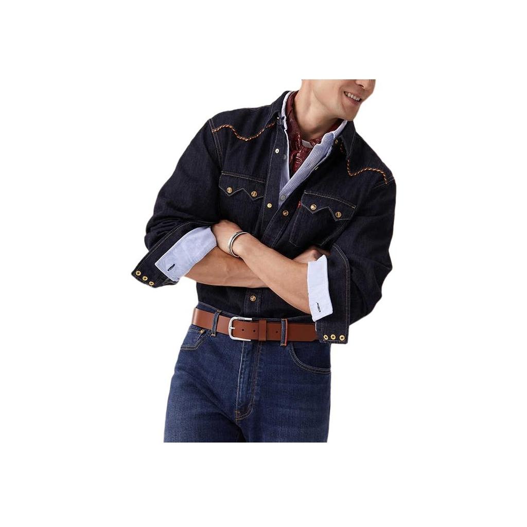 Levis SS25 New Year Limited Edition Double Pocket Design Button Closure Single Breasted Denim Jacket Men Jackets Dark-Blue 0036J-0000