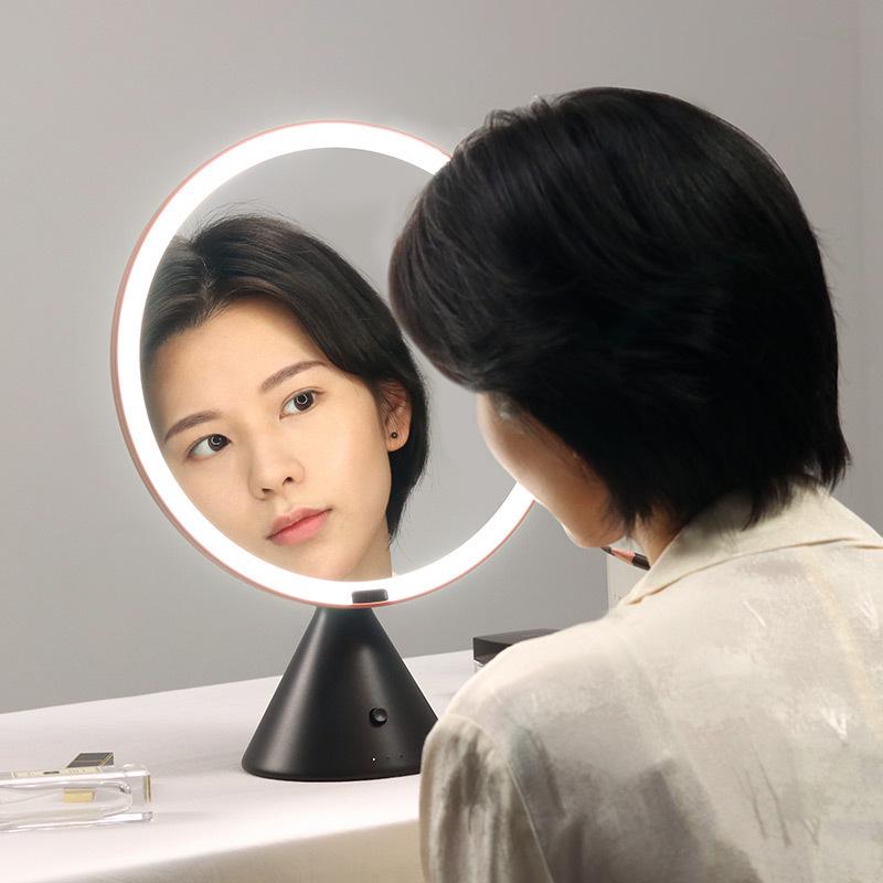 Large Smart Makeup Vanity Mirror with LED Desk Lamp and Charging Port