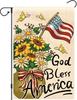Patriotic Garden Ag 12x18 Inch Double Sided, God Bless America Daisy In a Jar Summer Oral Yard Ag, Small Independce Da EEL