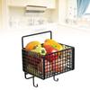 Kitchen Wall Basket Single Metal Large Capacity Space Saving Wall Mounted Storage Basket with Hook for Vegetable