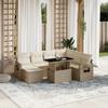 VidaXL Garden Lounge Set with Cushions 8 Pcs Beige Braided Resin 3268068