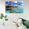 Three piece picture canvas print Tropical Beach