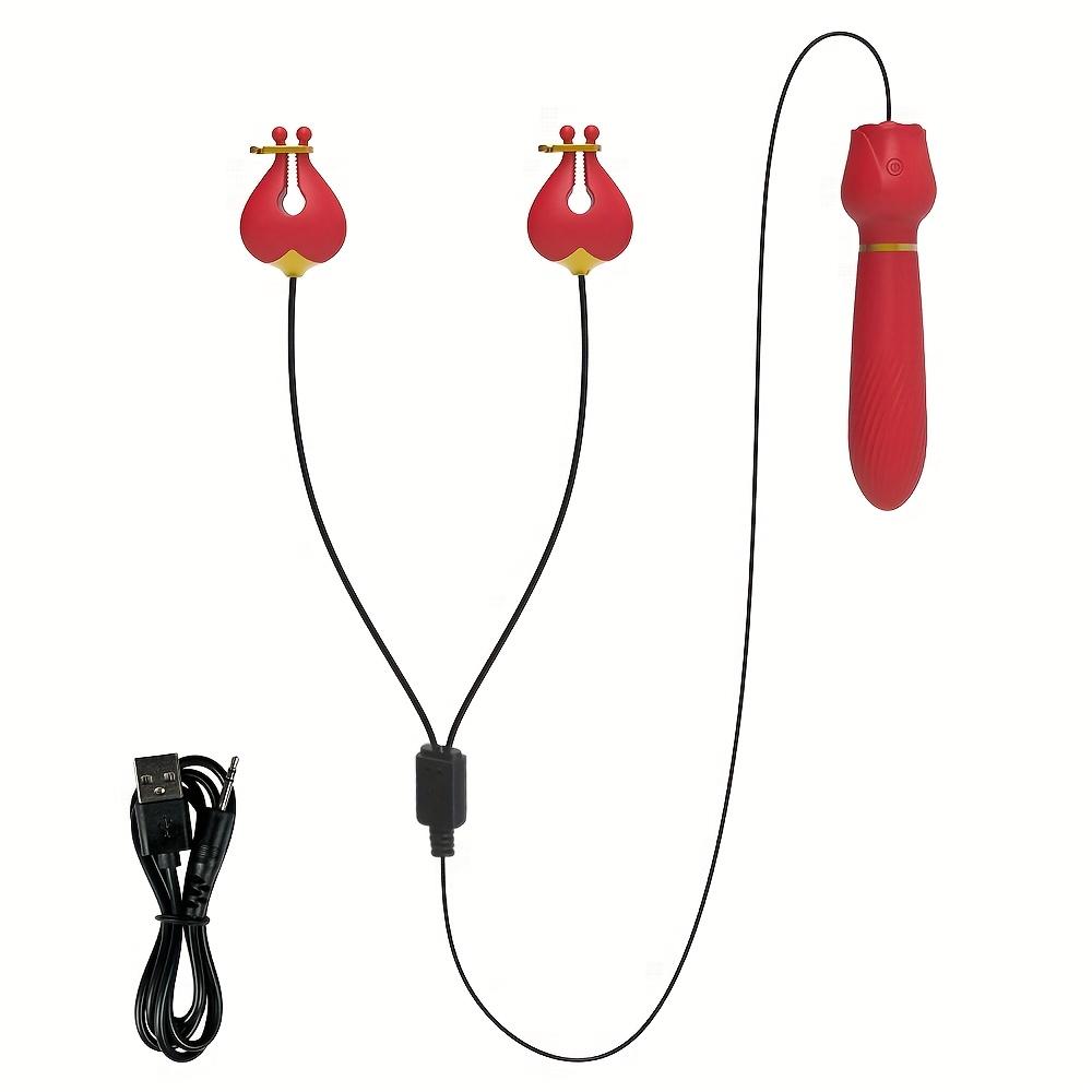 10 Modes Nipple Clamps G Spot Vibrator Breast Clips for Women Nipple Clitoral Stimulator Massager Adult Goods Sex Toy for Couple