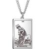 Tarot Stainless Steel Necklace Men'S Hip Hop Personality Retro Square Pendant Sweater Necklace