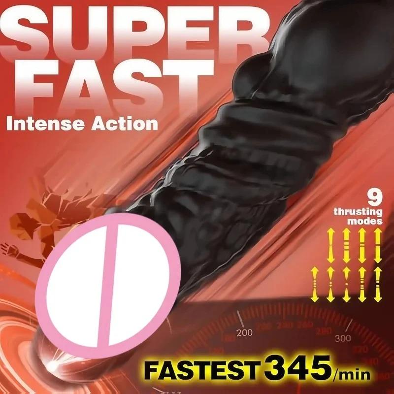 6-in-1 Male High-Speed Butt Plug Prostate Massager with App/Remote Control for Retractable Dildo Delayed Ejaculation Lock Ring