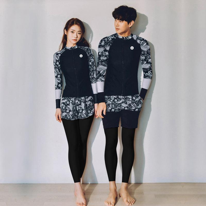 Women's and Men's Long-Sleeved Quick-Dry Snorkeling & Surfing Wetsuit Set - Sun Protection & Jellyfish Suit