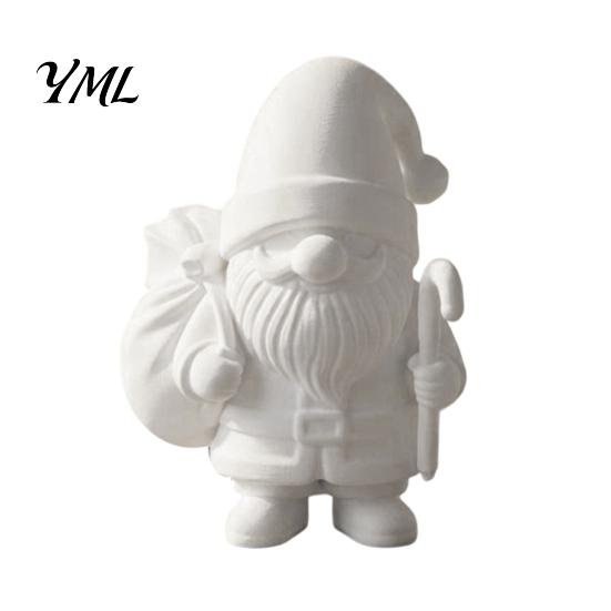 Unfinished White Ornament 3D Printed Santa Claus Figure for DIY Painting, Christmas Tabletop Holiday Decor Ornament, Resin Figurine Desk Shelf Display